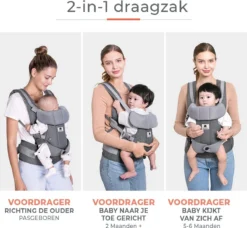 Deryan Meinkind Draagzak - Ergonomische Draagzak Vanaf Geboorte - Antraciet -Babyproducten Winkel 1200x1110 10