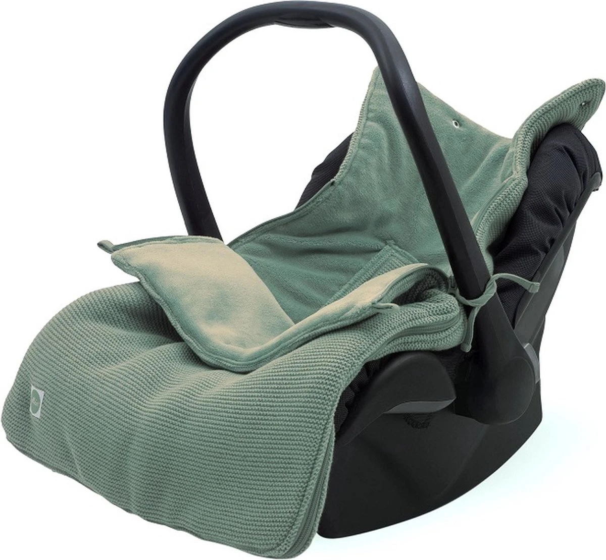 Jollein Voetenzak Voor Autostoel & Kinderwagen - Basic Knit - Forest Green 1 Jollein Voetenzak Voor Autostoel & Kinderwagen - Basic Knit - Forest Green