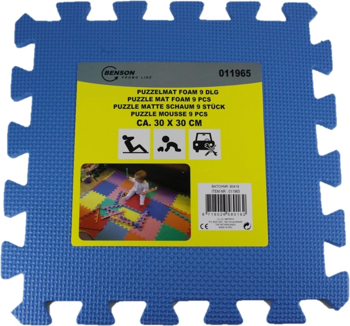 Benson 9 Stuks Zwarte Puzzel Vloertegels Foam 30 X 30 Cm - Puzzel Speelmat - Baby/peuter Speelgoed Matten 6 Benson 9 Stuks Zwarte Puzzel Vloertegels Foam 30 X 30 Cm - Puzzel Speelmat - Baby/peuter Speelgoed Matten - Afbeelding 6