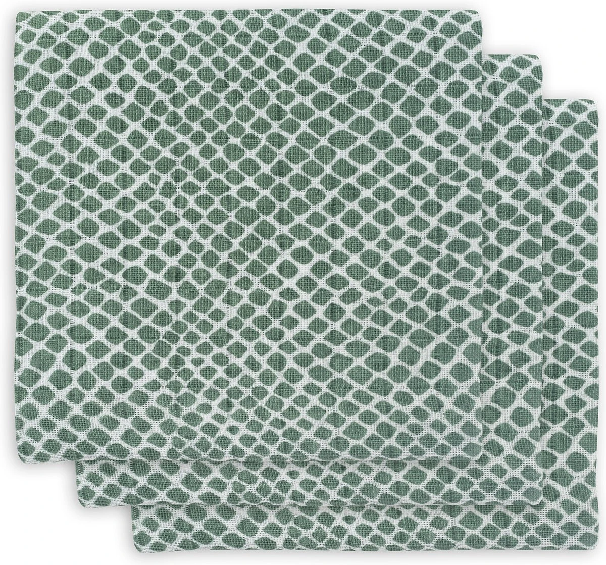 Jollein Hydrofiel Multidoek Snake 70x70cm - Ash Green - 3 Stuks 2 Jollein Hydrofiel Multidoek Snake 70x70cm - Ash Green - 3 Stuks - Afbeelding 2