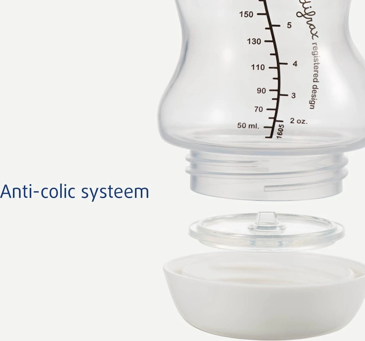 Difrax Papfles XL 310 Ml Wide - Anti-Colic - Wit/Transparant - 1 Stuk 2 Difrax Papfles XL 310 Ml Wide - Anti-Colic - Wit/Transparant - 1 Stuk - Afbeelding 2