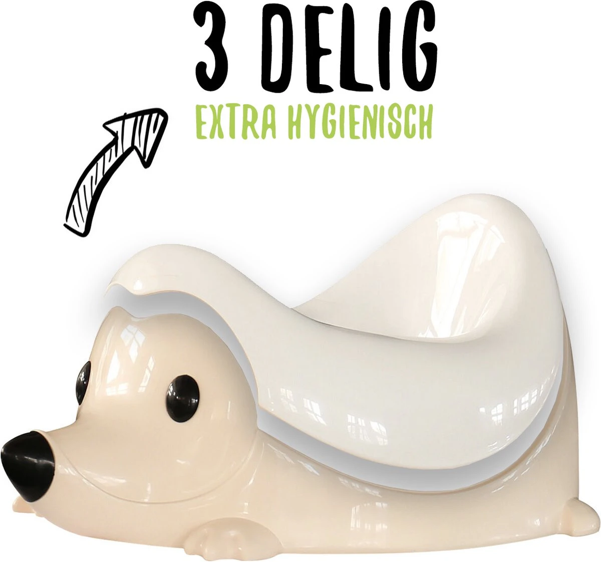 FreeON Potty Egel - Toilettrainer - WC Trainer - Plaspotje - Bruin 2 FreeON Potty Egel - Toilettrainer - WC Trainer - Plaspotje - Bruin - Afbeelding 2