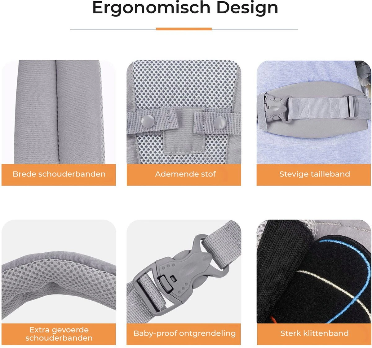 Deryan Meinkind Draagzak - Buikdrager 4-in-1 Antraciet/Grijs 3 Deryan Meinkind Draagzak - Buikdrager 4-in-1 Antraciet/Grijs - Afbeelding 3