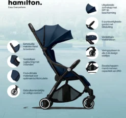 Hamilton By Yoop One Prime X1 Buggy - Premium Stroller Met One Hand Folding Technologie - Blauw - Lichte, Verstelbare En Wendbare Kinderwagen Met Vele Gemakken -Babyproducten Winkel 1200x1127 11