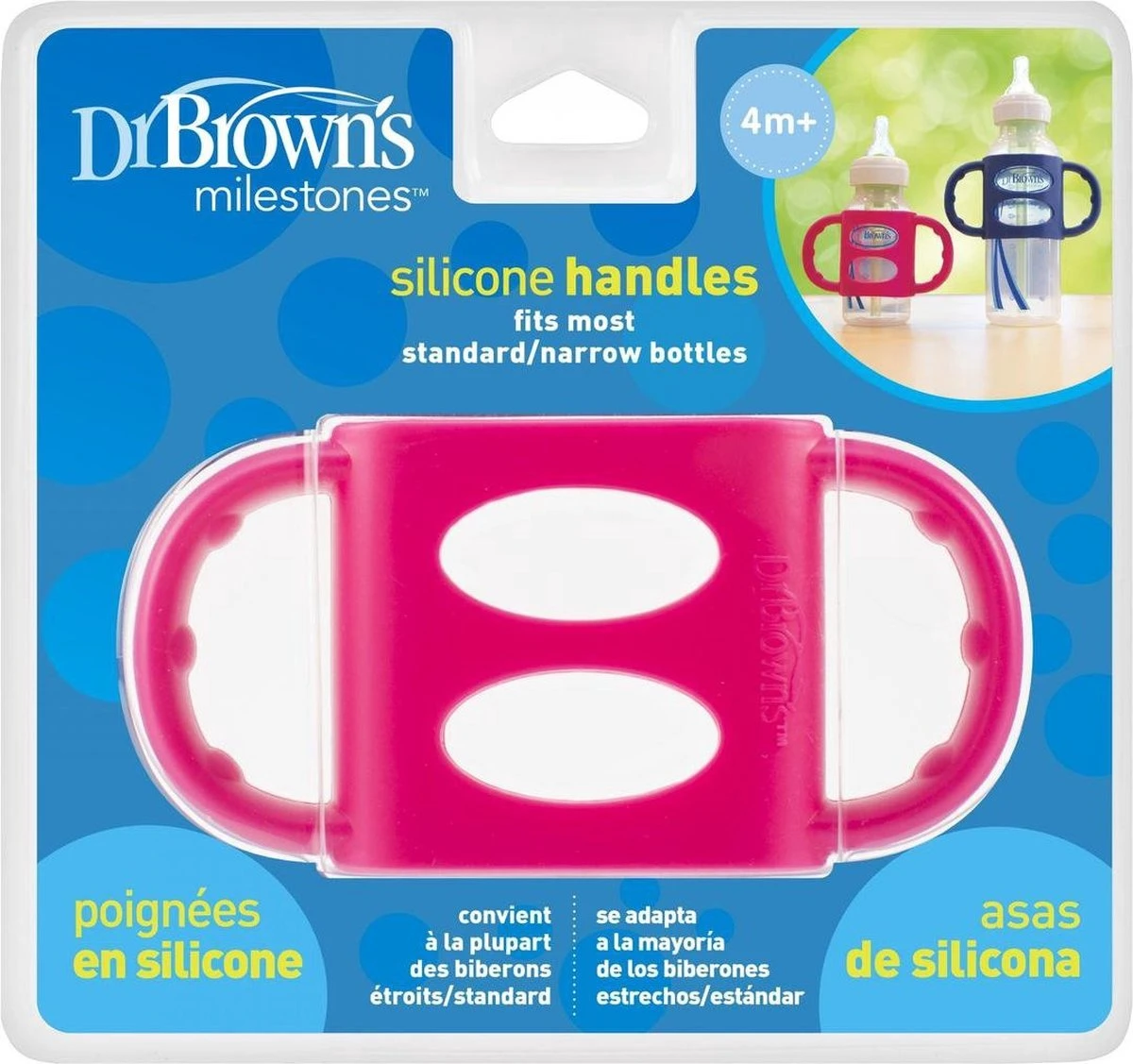 Dr. Brown's Siliconen Handvat Voor Standaardfles - Roze 2 Dr. Brown's Siliconen Handvat Voor Standaardfles - Roze - Afbeelding 2