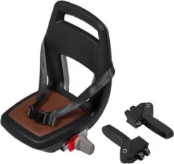 Qibbel 6+ Junior Fietsstoeltje Achter - Zwart Met Bruin Kussentje -Babyproducten Winkel 1200x1128