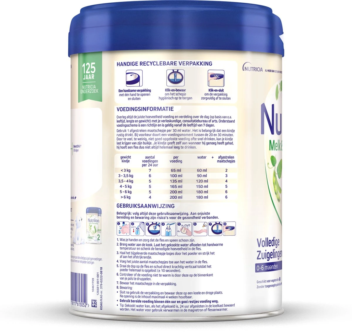Nutrilon Melk & Plantaardig 1 - Volledige Zuigelingenvoeding 0-6 Maanden - 800g 6 Nutrilon Melk & Plantaardig 1 - Volledige Zuigelingenvoeding 0-6 Maanden - 800g - Afbeelding 6