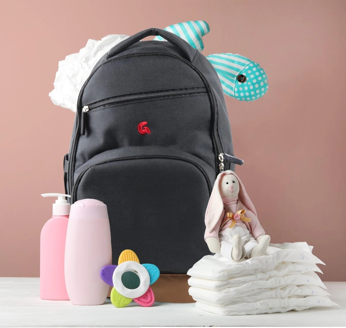 Stoere Luiertas - Rugzak - Inclusief Verschoningsmatje - Zwart 10 Stoere Luiertas - Rugzak - Inclusief Verschoningsmatje - Zwart - Afbeelding 10