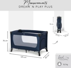 Hauck Dream N Play Plus Campingbedje - Navy 23 Hauck Dream N Play Plus Campingbedje - Navy -Babyproducten Winkel 1200x1139 5