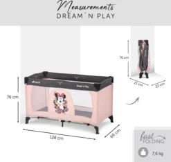 Hauck Dream'n Play Campingbedje - Minnie Sweetheart -Babyproducten Winkel 1200x1139 7