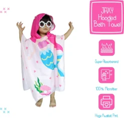 JAXY Badcape Baby - Badcape - Baby Badjas - Omslagdoek - Omslagdoek - Baby Handdoek Met Capuchon - Strandhanddoek - Badponcho - Poncho Handdoek - Microfiber - 60x90cm - Blauwe Zeemeermin -Babyproducten Winkel 1200x1144 5
