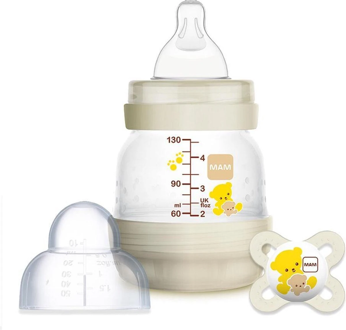 Mam Easy Anti Colic Zuigfles 130ml | Wit Met Fopspeen | Vanaf 0 Maanden | Ideale Drinkfles In Combinatie Met Borstvoeding 2 Mam Easy Anti Colic Zuigfles 130ml | Wit Met Fopspeen | Vanaf 0 Maanden | Ideale Drinkfles In Combinatie Met Borstvoeding - Afbeelding 2