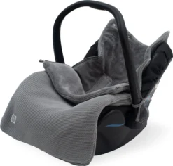 Jollein Voetenzak Voor Autostoel & Kinderwagen - Basic Knit - Stone Grey