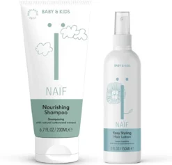 Naïf Combinatie Shampoo & Haarlotion - Babyverzorging - Voordeelverpakking - 2 Stuks - Met Natuurlijke Ingrediënten