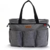 Merkloos Decopatent® Luiertas Schoudertas - Baby Verzorgingstas - Incl Verschoningsmatje & Flessenhouder - Vakken - Jongens/Meisjes - Grijs