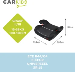 Carkids Auto Zitverhoger Grijs | Autostoeltje Groep 2-3 | Kinderen Van 3,5-12 Jaar | 15-36 Kg -Babyproducten Winkel 1200x1150 7
