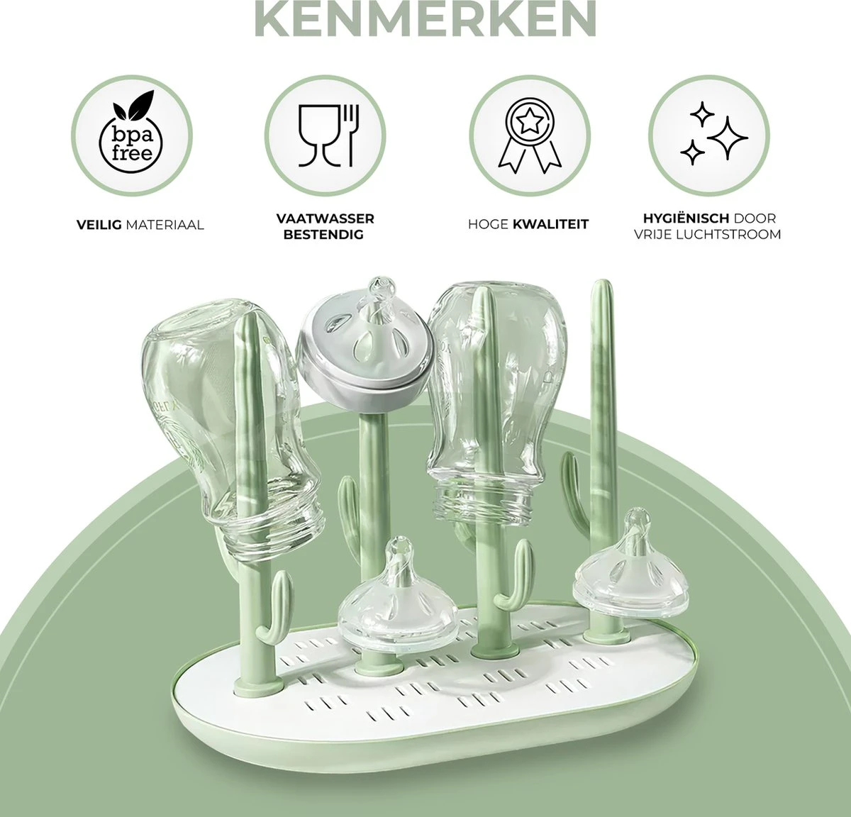 Bebaa® Flessen Droogrek Met Lekbak – Voor Baby Flessen & Flesvoedingsaccessoires 3 Bebaa® Flessen Droogrek Met Lekbak – Voor Baby Flessen & Flesvoedingsaccessoires - Afbeelding 3