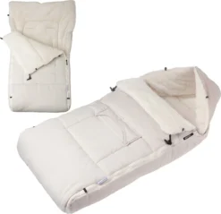 Monzana Kinderwagen Voetenzak Beige | Teddy | Maxi-Cosi | Met Opbergtas