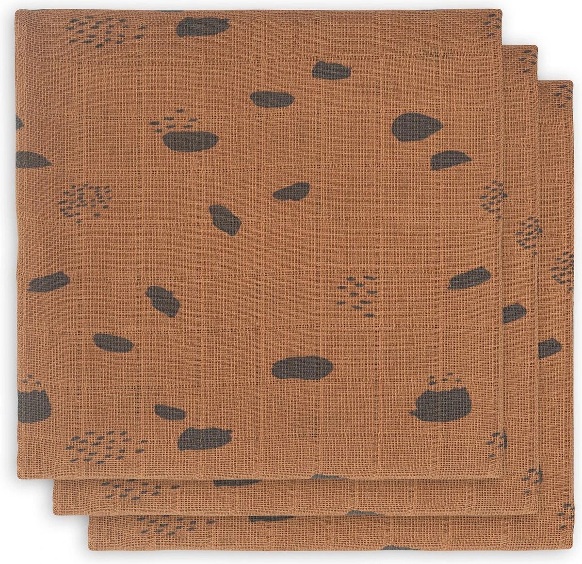 Jollein Hydrofiel Multidoek Spot 70x70cm - Caramel - 3 Stuks 2 Jollein Hydrofiel Multidoek Spot 70x70cm - Caramel - 3 Stuks - Afbeelding 2