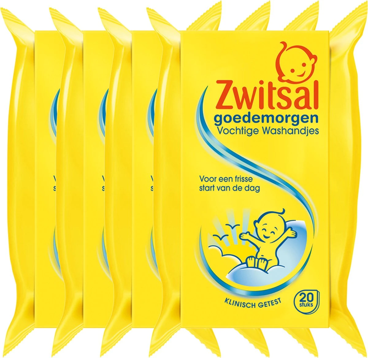 Zwitsal Baby Goedemorgen Vochtige Washandjes - 4 X 20 Stuks - Voordeelverpakking 2 Zwitsal Baby Goedemorgen Vochtige Washandjes - 4 X 20 Stuks - Voordeelverpakking - Afbeelding 2