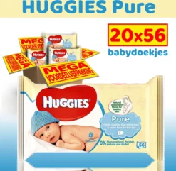 Huggies - Pure - Billendoekjes - 1120 Babydoekjes - 20 X 56 -Babyproducten Winkel 1200x1170