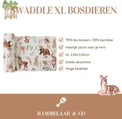 Hydrofiele Doek - Hydrofiele Doek XL - Bosdieren - 120x120cm - Multidoek - Hydrofiel - Swaddle - Hydrofiele Luier -XL - Bamboe - Hydrofieldoek - Hydrofieldoek Bosdieren - Omslagdoek Baby - Emmailloter -Babyproducten Winkel 1200x1173