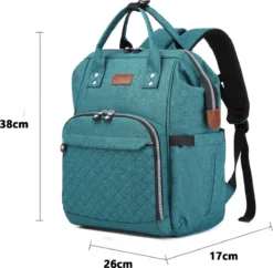 Miss Lulu Luiertas Rugzak - Inclusief Buggy En Kinderwagen Haken - Groen (E6705 GN) -Babyproducten Winkel 1200x1174 5