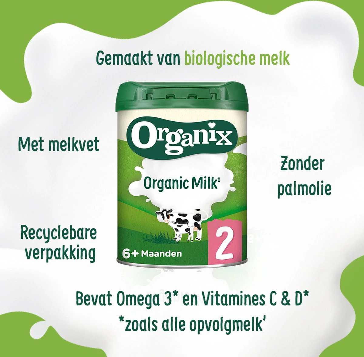 Organix 2 (6+ Maanden) Biologische Opvolgmelk - 3x 700g - Met Melkvet - Zonder Palmolie - Bevat Vitamines C & D - Biologische Flesvoeding - Recyclebare Verpakking 2 Organix 2 (6+ Maanden) Biologische Opvolgmelk - 3x 700g - Met Melkvet - Zonder Palmolie - Bevat Vitamines C & D - Biologische Flesvoeding - Recyclebare Verpakking - Afbeelding 2
