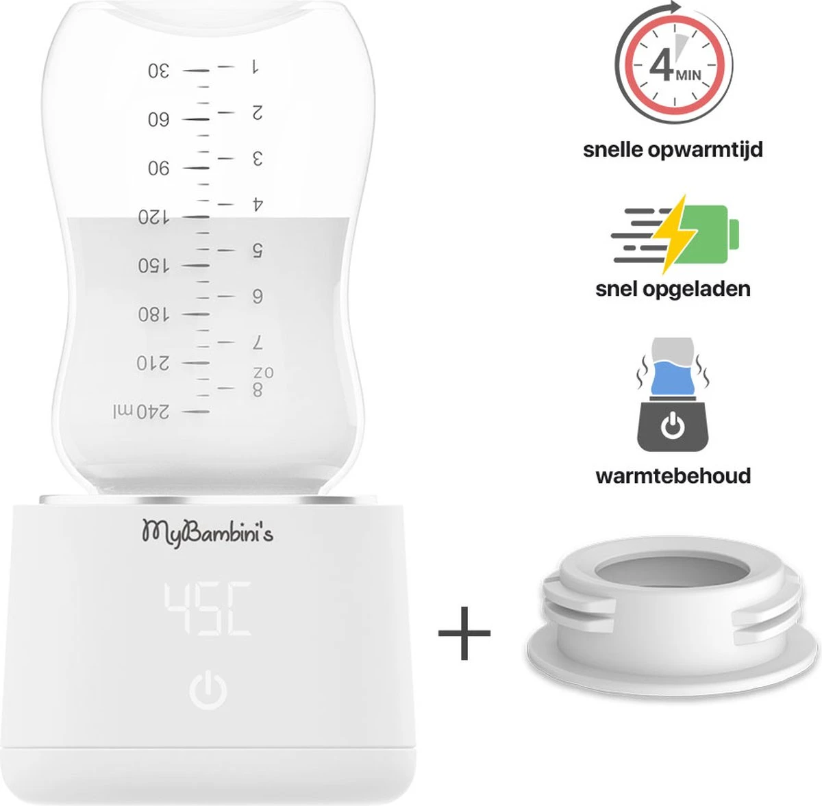MyBambini's Bottle Warmer Pro™ - Draagbare Baby Flessenwarmer Voor Onderweg - Wit - Geschikt Voor Smalle Hals Flessen Van Dr. Brown's, Difrax, Medela & Nanobebe 1 MyBambini's Bottle Warmer Pro™ - Draagbare Baby Flessenwarmer Voor Onderweg - Wit - Geschikt Voor Smalle Hals Flessen Van Dr. Brown's, Difrax, Medela & Nanobebe