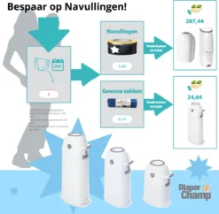 Luieremmer Medium Zilver - Middel - Zonder Navulling - Geschikt Voor Pampers En Huggies - Stoma -Babyproducten Winkel 1200x1178 3