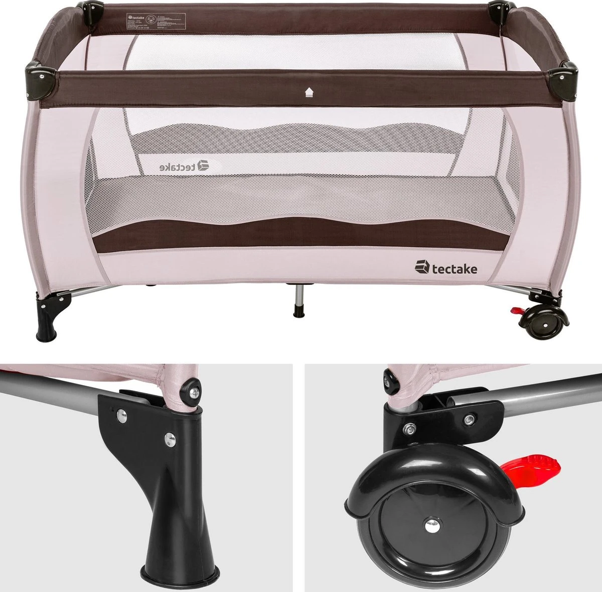 TecTake - Kinder Reisbed Babybed - Beige / Bruin - 402417 - 126x65x80 Cm Met Draagtas 7 TecTake - Kinder Reisbed Babybed - Beige / Bruin - 402417 - 126x65x80 Cm Met Draagtas - Afbeelding 7