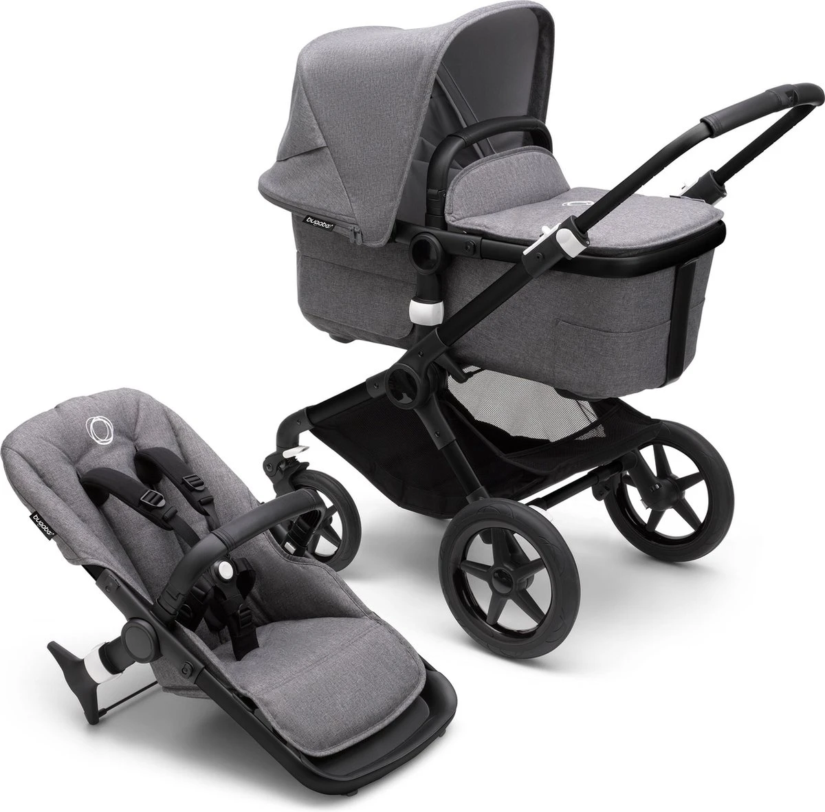 Bugaboo Fox3 Kinderwagen - Black/Grey Melange 1 Bugaboo Fox3 Kinderwagen - Black/Grey Melange