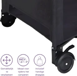 Prénatal Luxe Campingbedje Met Bodemverhoger - Inklapbaar Baby Campingbed - Reisbedje Met Wieltjes - Inclusief Bodemmatras - 120 X 60 Cm - Zwart -Babyproducten Winkel 1200x1181 7