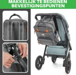 Brisby Slijtvaste Luiertas – Verzorgingstas – Met Buggymontage -Donkergrijs -Babyproducten Winkel 1200x1181 8