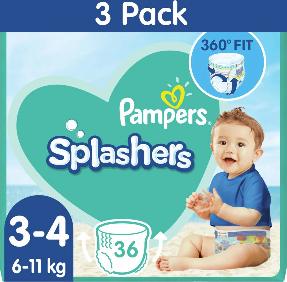 Pampers® Pampers Splashers Wegwerpbare Zwemluiers - Maat 3-4 (6-11 Kg) - 36 Stuks - Voordeelverpakking 2 Pampers® Pampers Splashers Wegwerpbare Zwemluiers - Maat 3-4 (6-11 Kg) - 36 Stuks - Voordeelverpakking - Afbeelding 2