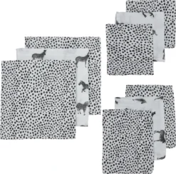 Meyco Zebra Animal Starterset - 9-pack - Hydrofiel - Black