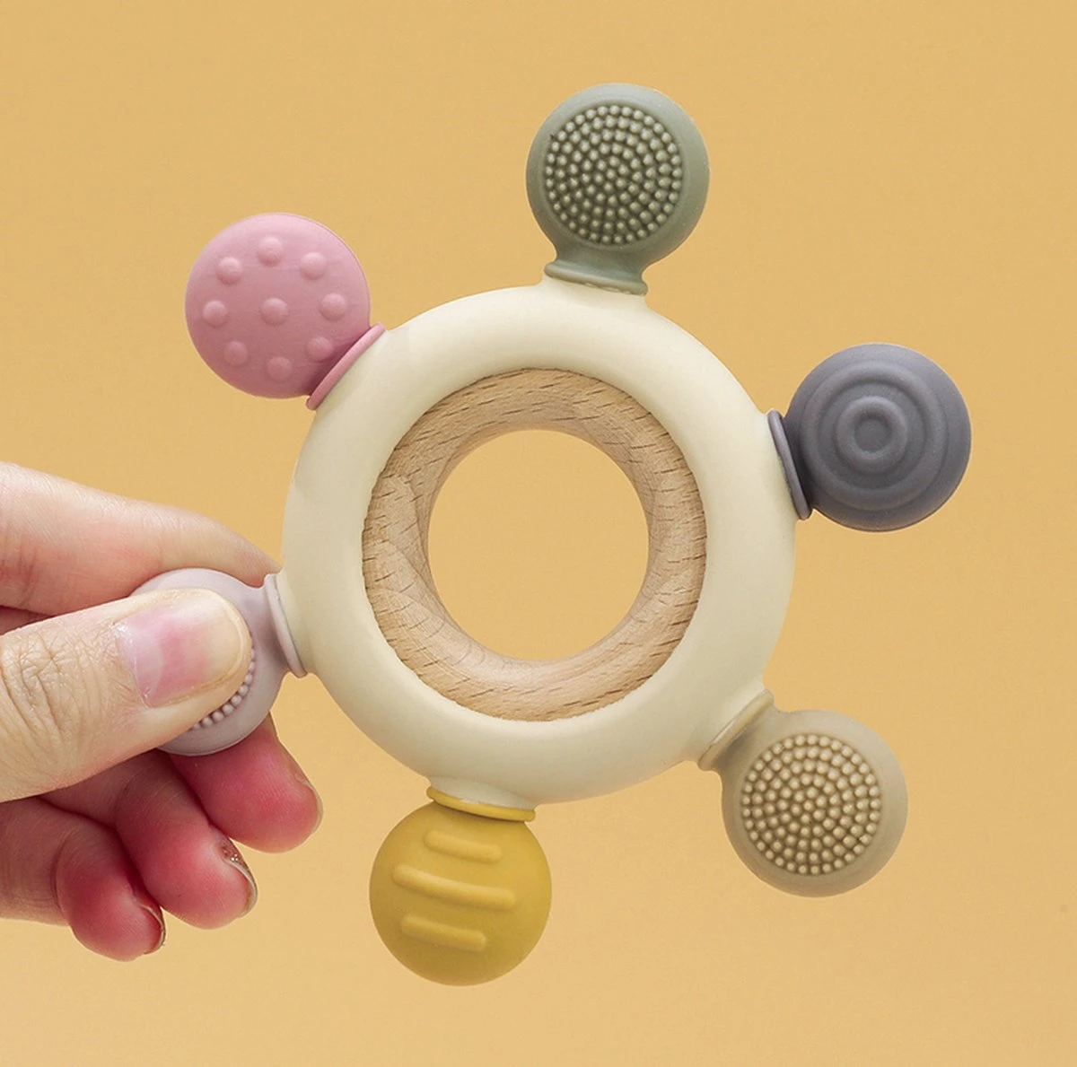 Merkloos Bijtring - Bijtspeelgoed - BPA Vrij - Siliconen - Baby Speelgoed - Roze 4 Merkloos Bijtring - Bijtspeelgoed - BPA Vrij - Siliconen - Baby Speelgoed - Roze - Afbeelding 4