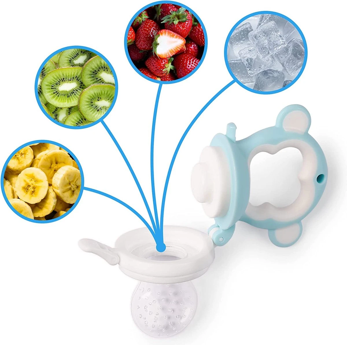 2 Fruitspenen Aap Voor Baby & Peuter + 6 Siliconen Spenen In 3 Maten - Veilig + BPA Vrij -2 Fruitspenen - Fopspeen Fruit Net Fruit Speen Baby Speen Fruit Groente Pap Babyvoeding 2 2 Fruitspenen Aap Voor Baby & Peuter + 6 Siliconen Spenen In 3 Maten - Veilig + BPA Vrij -2 Fruitspenen - Fopspeen Fruit Net Fruit Speen Baby Speen Fruit Groente Pap Babyvoeding - Afbeelding 2