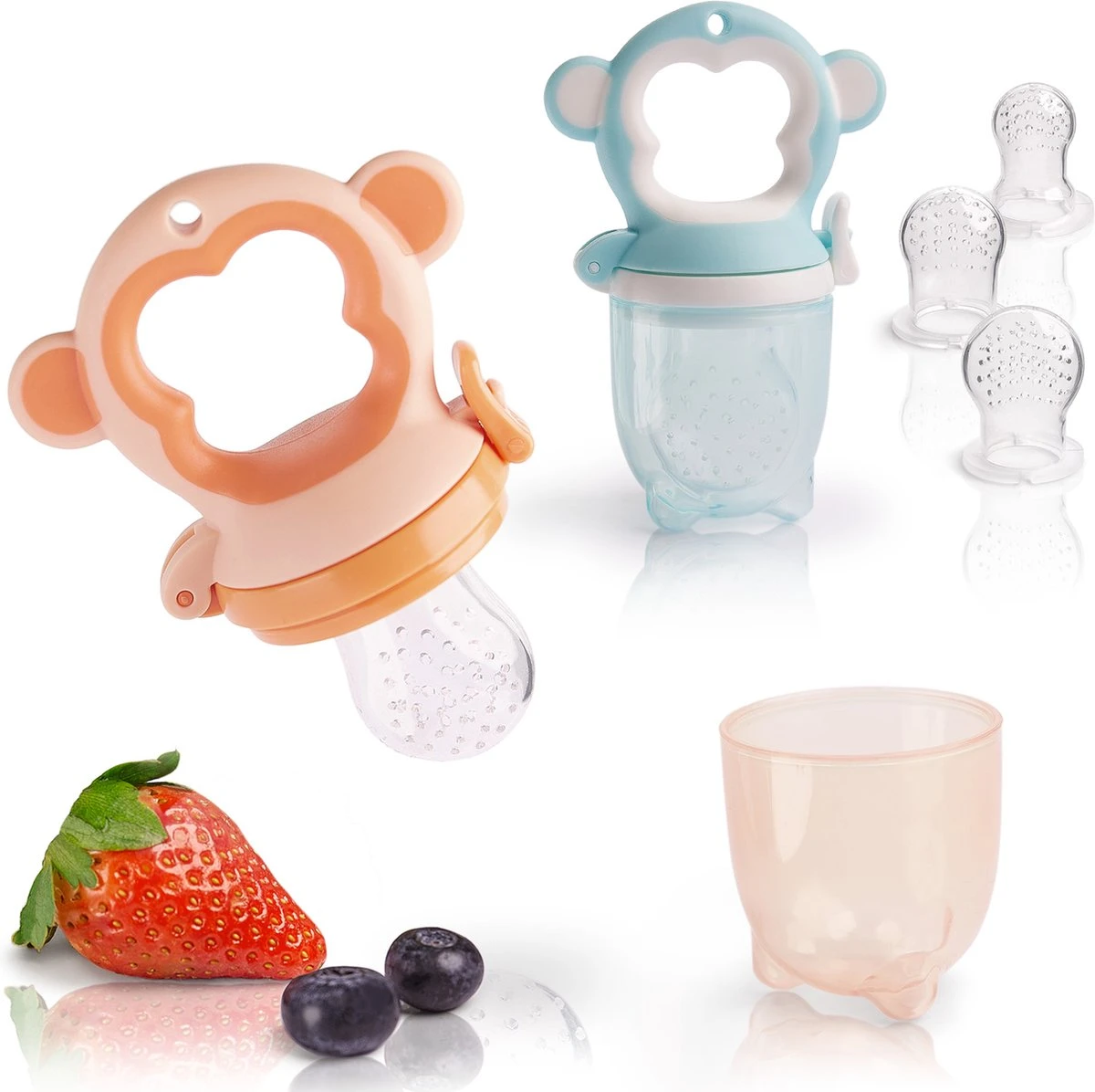 2 Fruitspenen Aap Voor Baby & Peuter + 6 Siliconen Spenen In 3 Maten - Veilig + BPA Vrij -2 Fruitspenen - Fopspeen Fruit Net Fruit Speen Baby Speen Fruit Groente Pap Babyvoeding 1 2 Fruitspenen Aap Voor Baby & Peuter + 6 Siliconen Spenen In 3 Maten - Veilig + BPA Vrij -2 Fruitspenen - Fopspeen Fruit Net Fruit Speen Baby Speen Fruit Groente Pap Babyvoeding