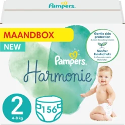 Pampers® Pampers - Harmonie / Pure - Maat 2 - Maandbox - 156 Luiers