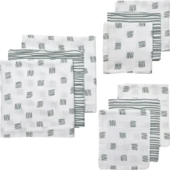 Meyco Block Stripe Starterset - 9-pack - Hydrofiel - Forest Green