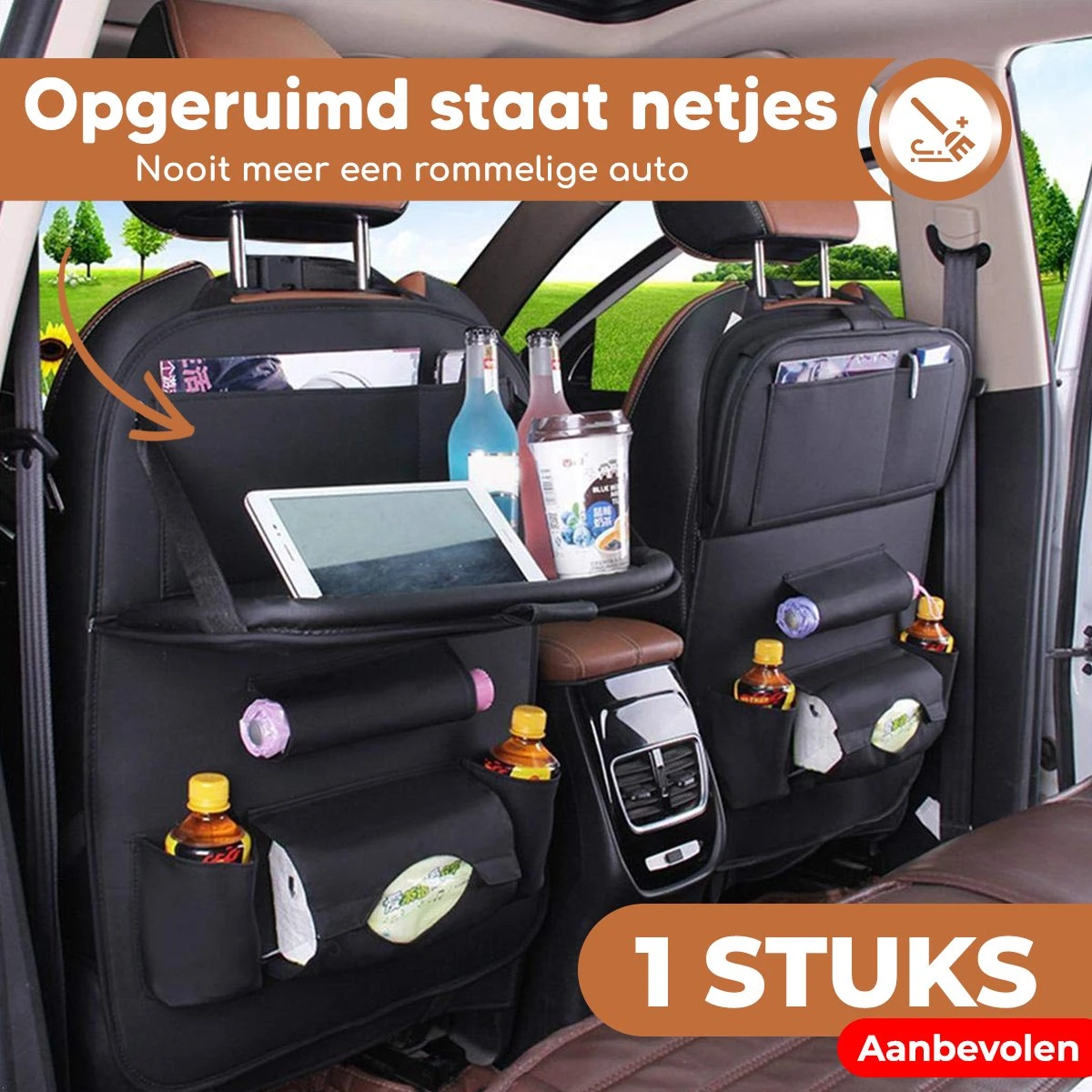 Bablue Autostoel Organizer - Zwart - 1 Stuks - Stevig PU Leer - Met Uitklapbare Tafel - Auto Organizer - Auto Accessories Interieur - Autostoel Organizer Tablet Houder - Autostoel Beschermer 13 Bablue Autostoel Organizer - Zwart - 1 Stuks - Stevig PU Leer - Met Uitklapbare Tafel - Auto Organizer - Auto Accessories Interieur - Autostoel Organizer Tablet Houder - Autostoel Beschermer - Afbeelding 13