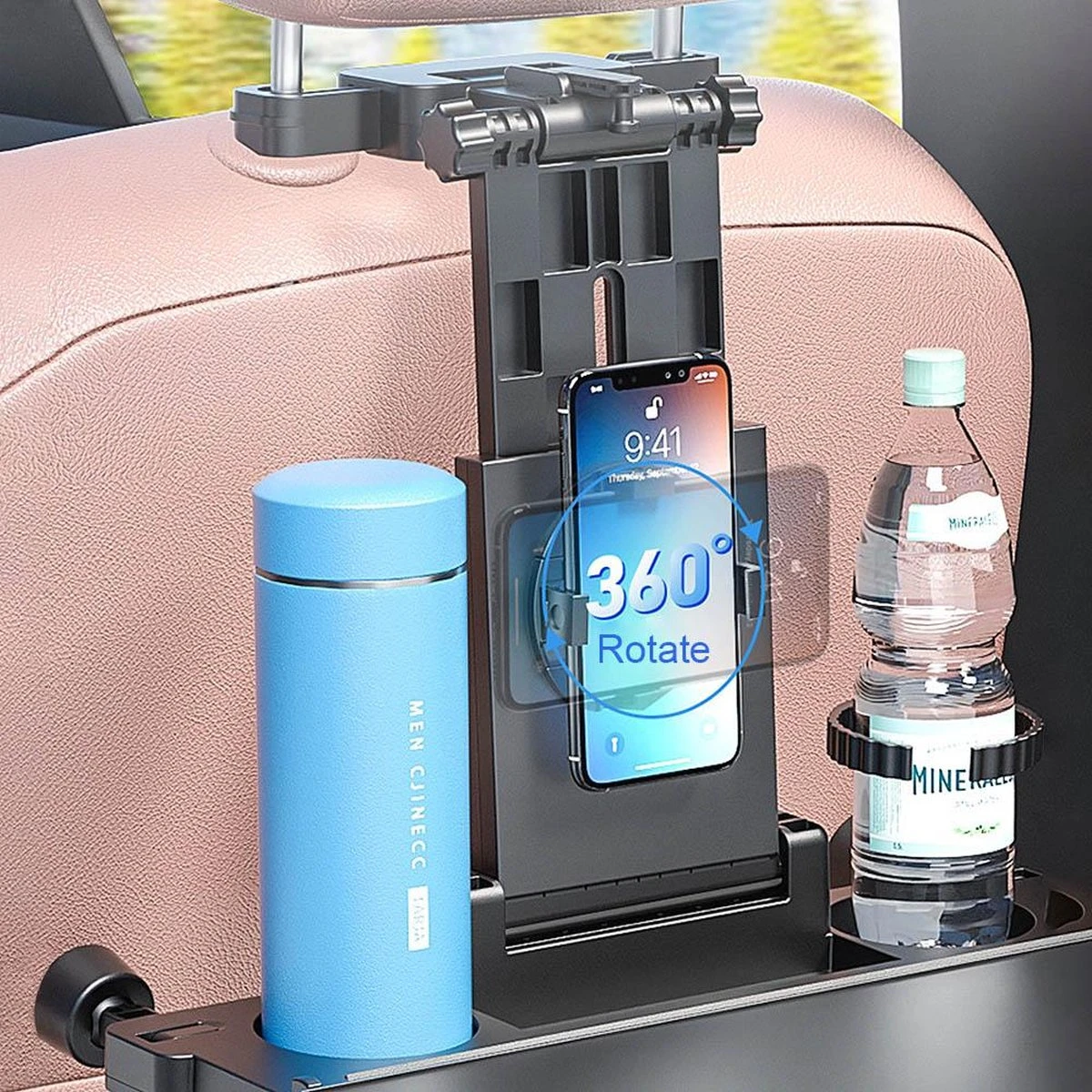 Multifunctionele Auto Tafel Voor Laptop Achterbank Snacks Fast Food Eetbak Drinken Computer Stoel Eettafel Beker Hoofdsteun Houder Klaptafel Stand Voor Telefoon & Tablet IPad 2 Multifunctionele Auto Tafel Voor Laptop Achterbank Snacks Fast Food Eetbak Drinken Computer Stoel Eettafel Beker Hoofdsteun Houder Klaptafel Stand Voor Telefoon & Tablet IPad - Afbeelding 2