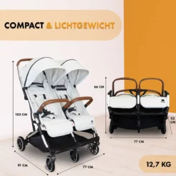 Deryan Luxe Rolo X2 Dubbele Buggy - Duo Buggy - Creme 21 Deryan Luxe Rolo X2 Dubbele Buggy - Duo Buggy - Creme -Babyproducten Winkel 1200x1200 1123