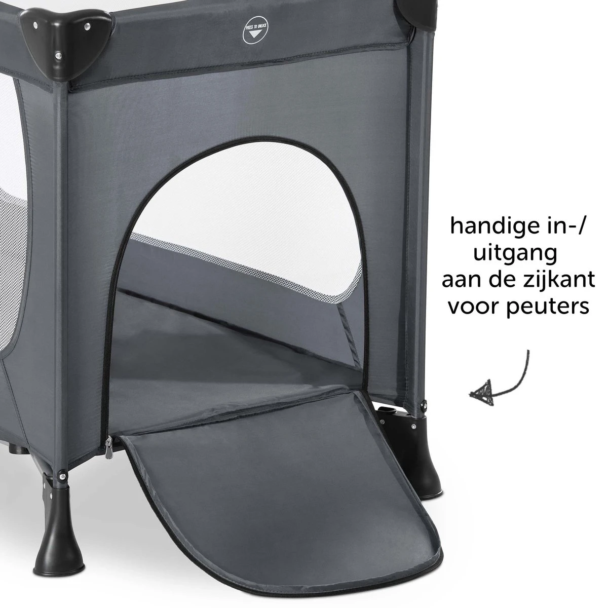 Hauck Dream N Play Plus Campingbedje Set - Met Matras En Muggennet - Grijs 5 Hauck Dream N Play Plus Campingbedje Set - Met Matras En Muggennet - Grijs - Afbeelding 5