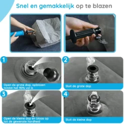 Merkloos Voetensteun | Opblaasbaar | In Alle Hoogtes Verstelbaar | Reiskussen | Vliegtuigbed | Voetensteun | 3 Verschillende Standen | Met Kinderen Reizen | Grijs -Babyproducten Winkel 1200x1200 1371