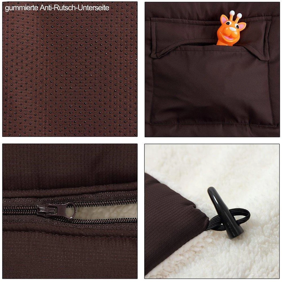 Monzana Voetenzak - Voor Kinderwagen Of Stoeltje - 93x56cm Bruin 11 Monzana Voetenzak - Voor Kinderwagen Of Stoeltje - 93x56cm Bruin - Afbeelding 11