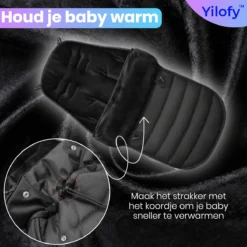 Yilofy Universele Luxe Voetenzak Babywagen & Autostoel Zwart Buggy Kinderwagen Voetzak -Babyproducten Winkel 1200x1200 1400