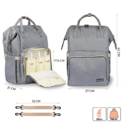 LifeGoods Luiertas Rugzak - Incl. Buggy En Kinderwagen Haken - Complete Set - 23.8 L - Grijs 15 LifeGoods Luiertas Rugzak - Incl. Buggy En Kinderwagen Haken - Complete Set - 23.8 L - Grijs -Babyproducten Winkel 1200x1200 1478