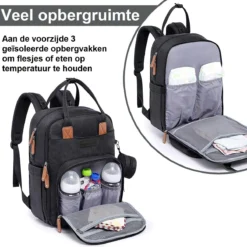 Luiertas Rugzak - Incl. Buggy / Kinderwagen Haken En Verschoningsmat - Complete Set - Zwart Van Zedar -Babyproducten Winkel 1200x1200 1496